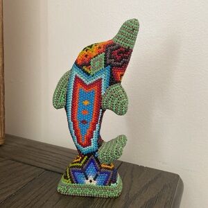 Huichol Hand Beaded Dolphin Statue